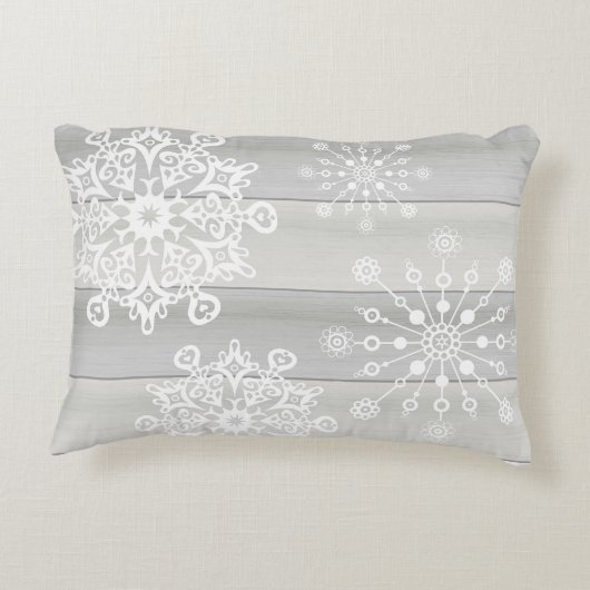 ブルーエレファントスノーフレークグレー名前をカスタムする枕 アクセントクッション (裏面)