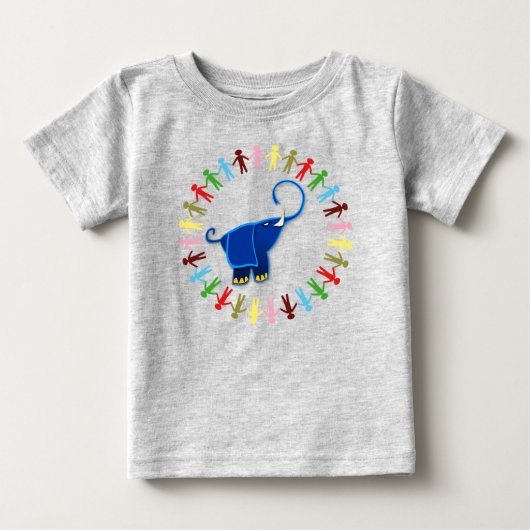 ブルーエレファントデザイン ベビーTシャツ (正面)