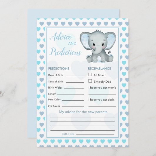 ブルーエレファントハートベビー予測とアドバイス (正面/裏面)