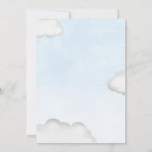 ブルーエレファントバルーン男の子の赤ちゃんシャワー 招待状 (裏面)