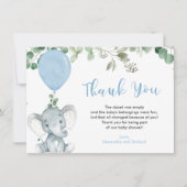 ブルーエレファントバルーンeucalyptus緑 サンキューカード (正面)