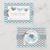 ブルーエレファントバードとおむつラッフルチケット エンクロージャーカード (正面/裏面)