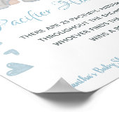 ブルーエレファントパシファイヤー狩りゲームベビーシャワーサイン ポスター (角)