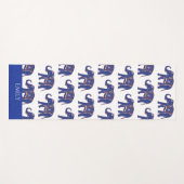 ブルーエレファントパターンヨパーソナライズされたガマット ヨガマット (正面(横))