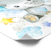 ブルーエレファントパーソナライズされた子供部屋ボーイ ポスター (角)