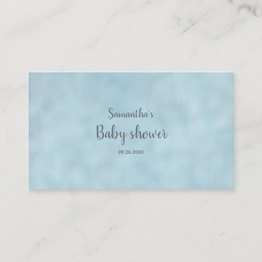 ブルーエレファントピーナッツの赤ちゃんシャワーの数を推測 エンクロージャーカード (裏面)