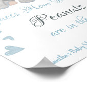 ブルーエレファントピーナッツの赤ちゃんシャワー記号の数 ポスター (角)