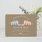 ブルーエレファントフォト男の赤ちゃん誕生発表 案内状 (スタンド正面)