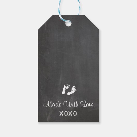 ブルーエレファントベイビーシャワーチョークありがとうありがとう ギフトタグ (裏面)