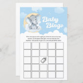 ブルーエレファントベイビーシャワービンゴゲーム (正面/裏面)