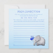 ブルーエレファントベイビーシャワー歌対戦戦ゲーム 招待状 (正面)