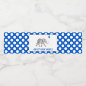 ブルーエレファントベイビーシャワー水瓶ラベル ペットボトルラベル (シングルラベル)