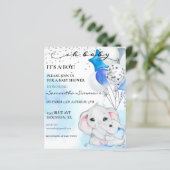 ブルーエレファントベイビーシャワー男の子バルーン (スタンド正面)