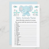 ブルーエレファントベビーアニマル名ゲーム (正面/裏面)