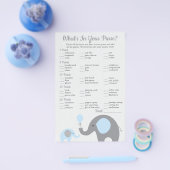ブルーエレファントベビーシャワーあなたの財布の中にあるものを チラシ (シングル)