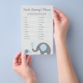 ブルーエレファントベビーシャワーがママのフレーズを終える チラシ (ハンドル)