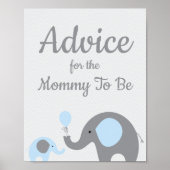 ブルーエレファントベビーシャワーアドバイスforママ ポスター (正面)