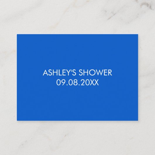 ブルーエレファントベビーシャワーベビー用の本を持って来る エンクロージャーカード (裏面)