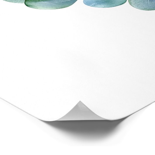 ブルーエレファントベビーシャワーポスター – 水彩画 ポスター (角)