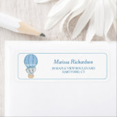 ブルーエレファントベビーシャワー差出人住所ラベル ラベル (インサイチュ)