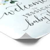 ブルーエレファントベビーシャワー歓迎サイン ポスター (角)