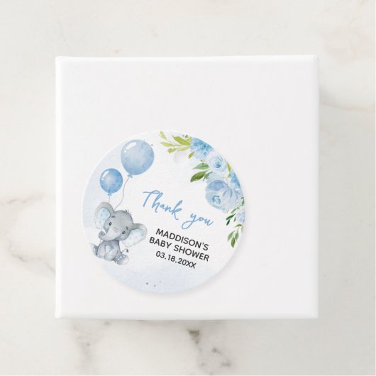 ブルーエレファントベビーシャワー フェイバータグ (インサイチュ)