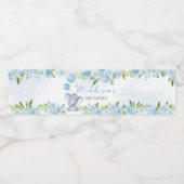 ブルーエレファントベビーシャワー ペットボトルラベル (シングルラベル)