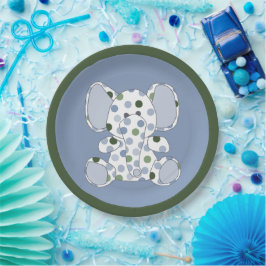 ブルーエレファントベビーシャワー ペーパープレート