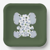 ブルーエレファントベビーシャワー ペーパープレート (正面)