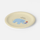 ブルーエレファントベビーシャワー ペーパープレート (アングル)