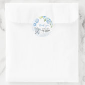 ブルーエレファントベビーシャワー ラウンドシール (バッグ)