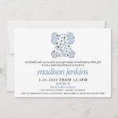 ブルーエレファントベビーシャワー 招待状 (正面)