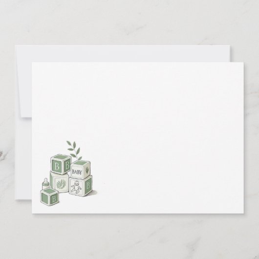 ブルーエレファントベビーシャワー 招待状 (裏面)