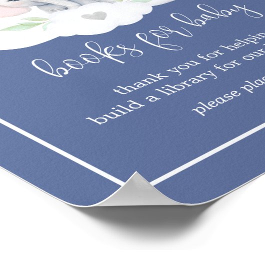 ブルーエレファントベビージャーシャワーベビー用手帳類 ポスター (角)