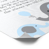 ブルーエレファントベビージャーシャワー私の水がゲームサインを破った ポスター (角)