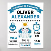 ブルーエレファントベビー誕生統計 ポスター (正面)