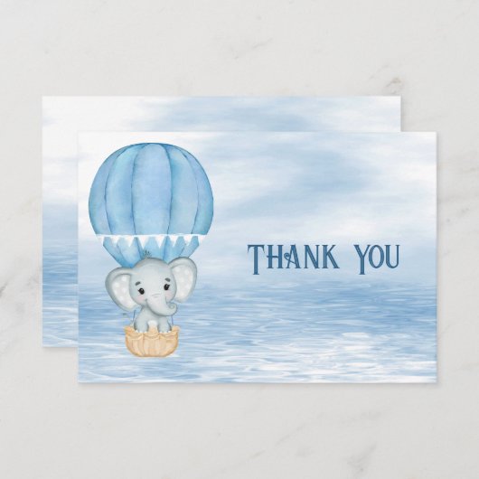 ブルーエレファントホットエアバルーンサンキューカード サンキューカード (正面/裏面)