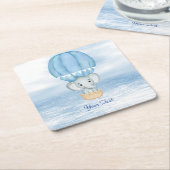 ブルーエレファントホットエアバルーン紙コースター スクエアペーパーコースター (アングル)