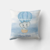 ブルーエレファントホットエアバルーン装飾用クッション クッション (裏面)