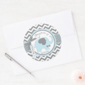 ブルーエレファントボウタイシブロンプリントバプテスマ ラウンドシール (封筒)