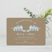 ブルーエレファントボウタイ男の赤ちゃん誕生のお知らせ 案内状 (スタンド正面)