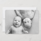 ブルーエレファントボウタイ男の赤ちゃん誕生のお知らせ 案内状 (裏面)