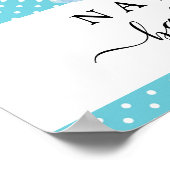 ブルーエレファントボーイ赤ちゃんシャワーのサインのポスター ポスター (角)