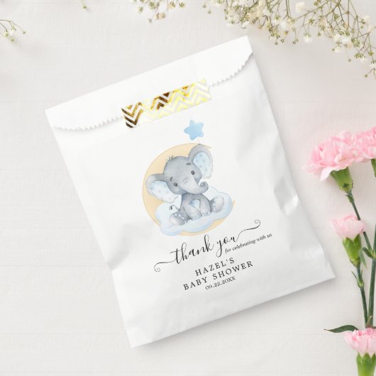ブルーエレファントボーイ赤ちゃんシャワー優先バッグ フェイバーバッグ (封をした状態)
