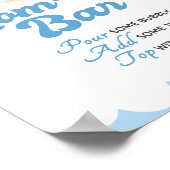 ブルーエレファントボーイ赤ちゃんシャワー桃佐バーサイン ポスター (角)