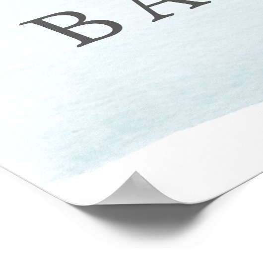 ブルーエレファントボーイ赤ちゃんシャワー歓迎サイン ポスター (角)