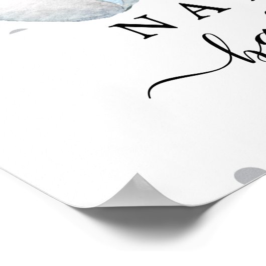 ブルーエレファントボーイ赤ちゃんシャワー歓迎サイン ポスター (角)