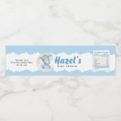 ブルーエレファントボーイ赤ちゃんシャワー水ボトルラベル ペットボトルラベル (シングルラベル)