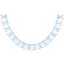 ブルーエレファントボーイ赤ちゃんシャワー男の子 バンティングフラッグ