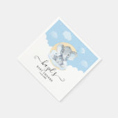 ブルーエレファントボーイ赤ちゃんシャワー誕生日 スタンダードカクテルナプキン (角)